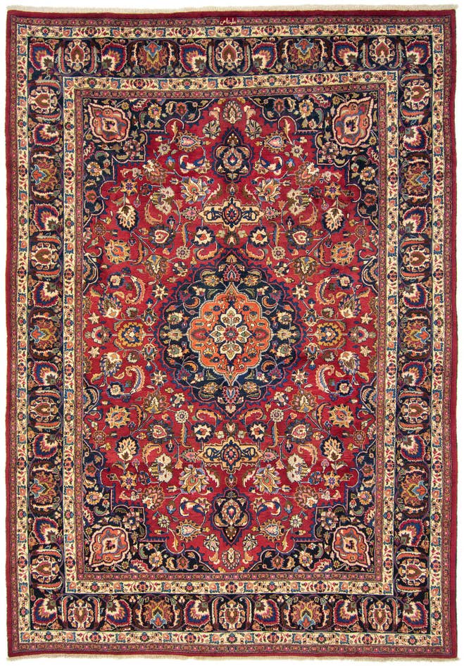 Detail image of 8' 4 x 11' 10 Hand Knotted Mashad Persian Wool Rug