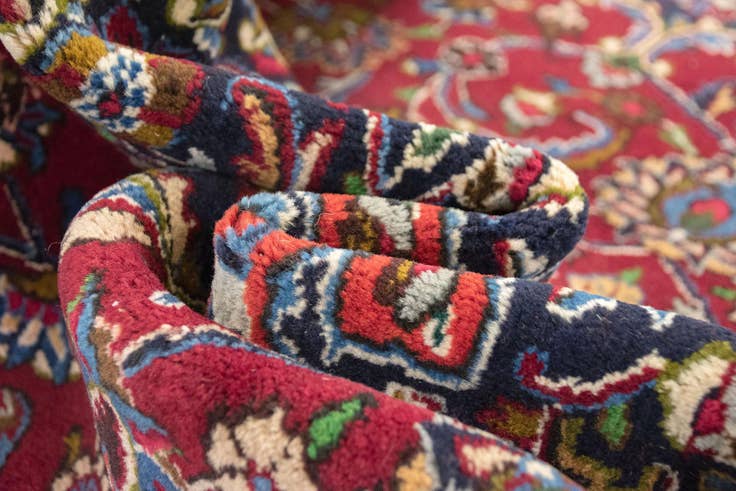 Detail image of 7' 11 x 11' 1 Hand Knotted Mashad Persian Wool Rug