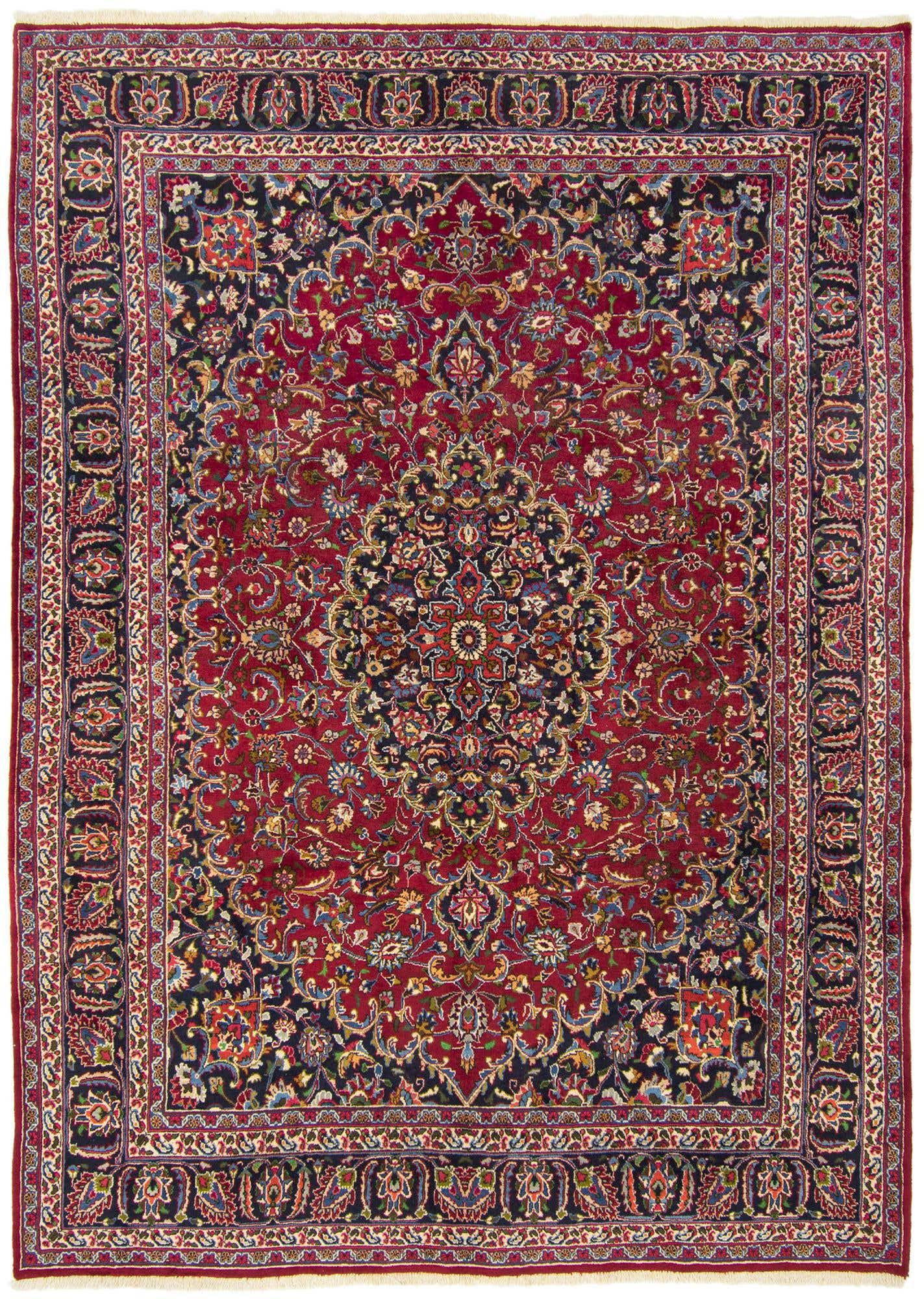 7' 11 x 11' 1 Hand Knotted Mashad Persian Wool Rug