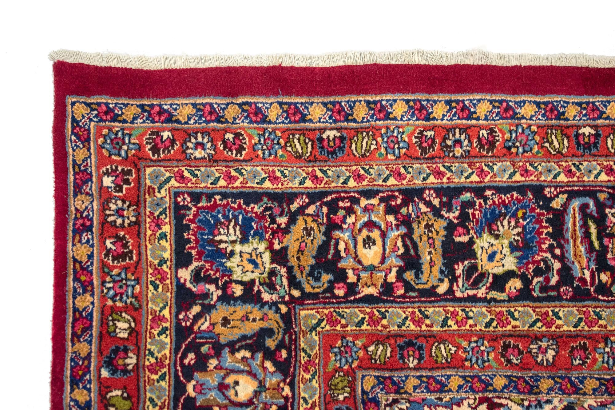 9' 6 x 13' 1 Hand Knotted Mashad Persian Wool Rug