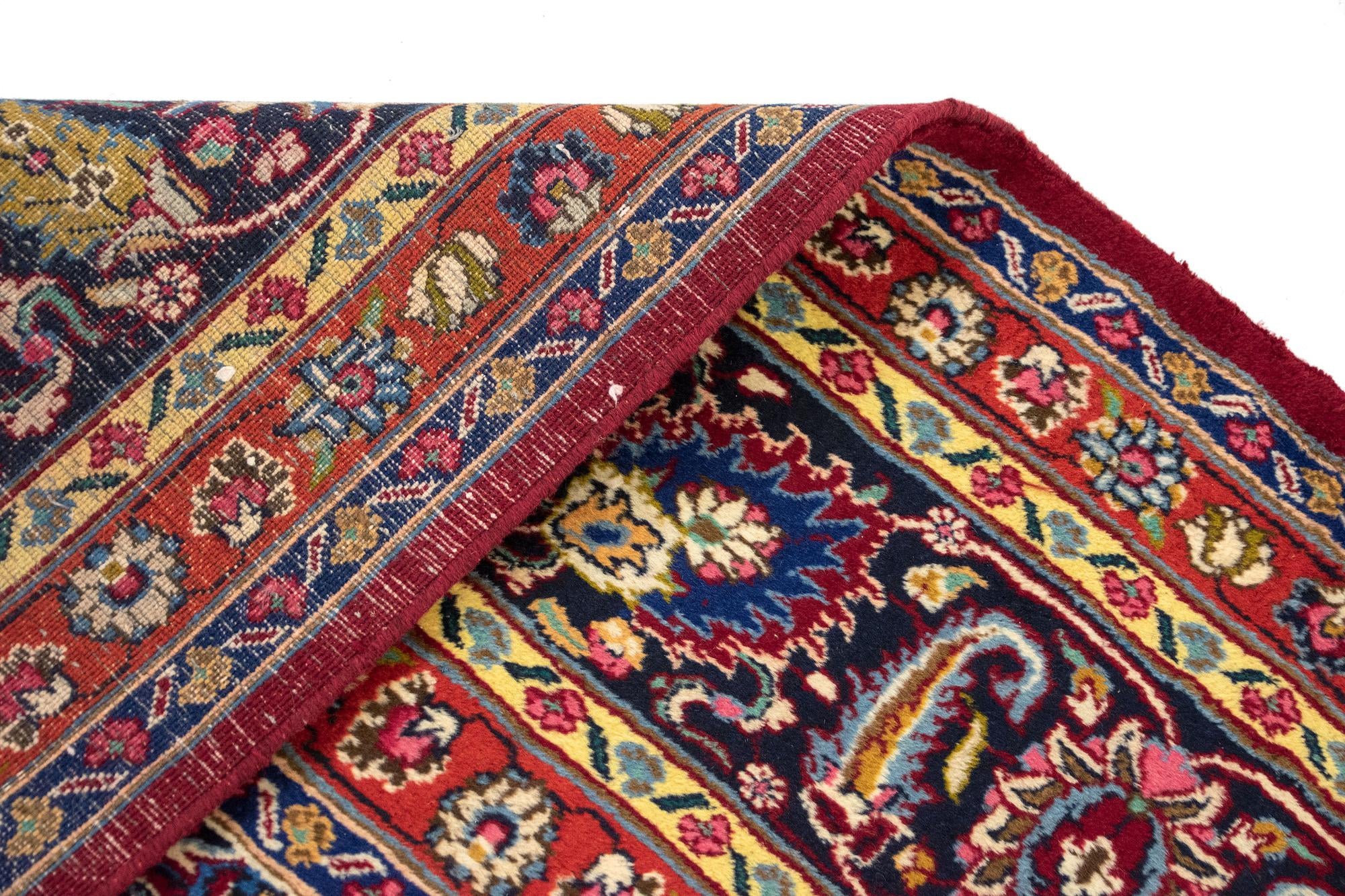 9' 6 x 13' 1 Hand Knotted Mashad Persian Wool Rug