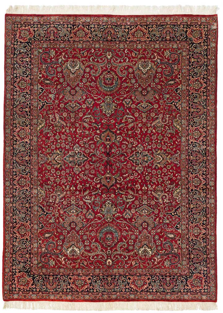 5' 9 x 8' 1 Hand Knotted Mashad Oriental Wool Rug