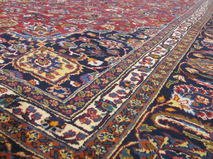 9' 11 x 12' 7 Hand Knotted Mashad Persian Wool Rug