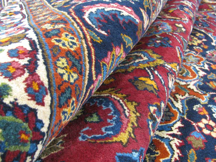 9' 11 x 12' 7 Hand Knotted Mashad Persian Wool Rug