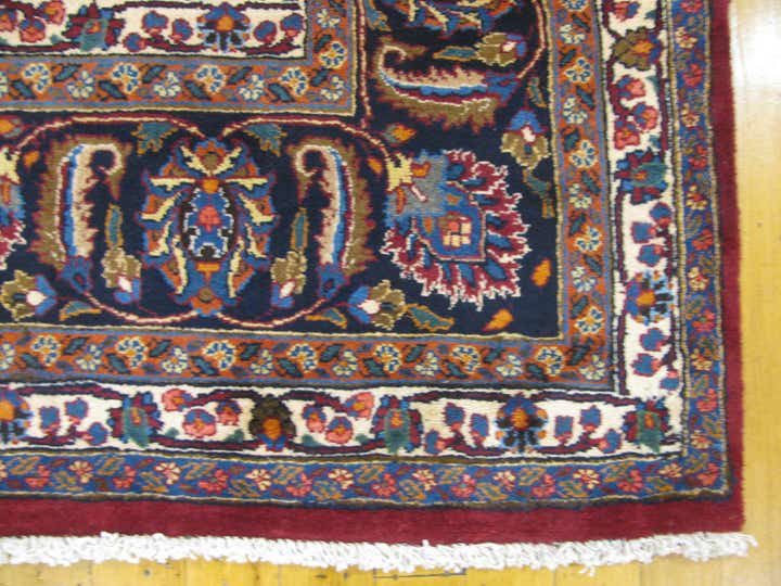 9' 11 x 12' 7 Hand Knotted Mashad Persian Wool Rug
