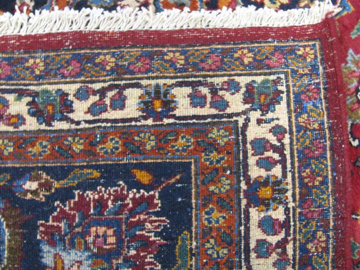 9' 11 x 12' 7 Hand Knotted Mashad Persian Wool Rug