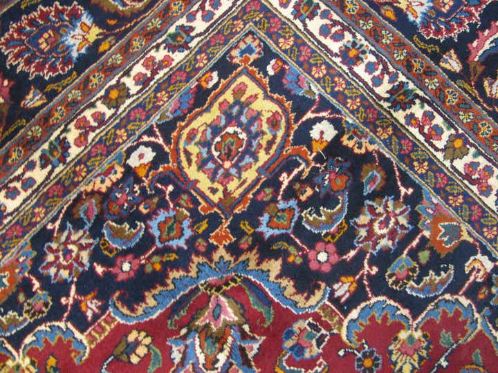 9' 11 x 12' 7 Hand Knotted Mashad Persian Wool Rug