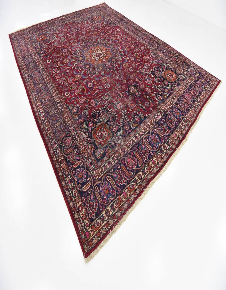 Detail image of 9' 10 x 12' 10 Hand Knotted Mashad Persian Wool Rug