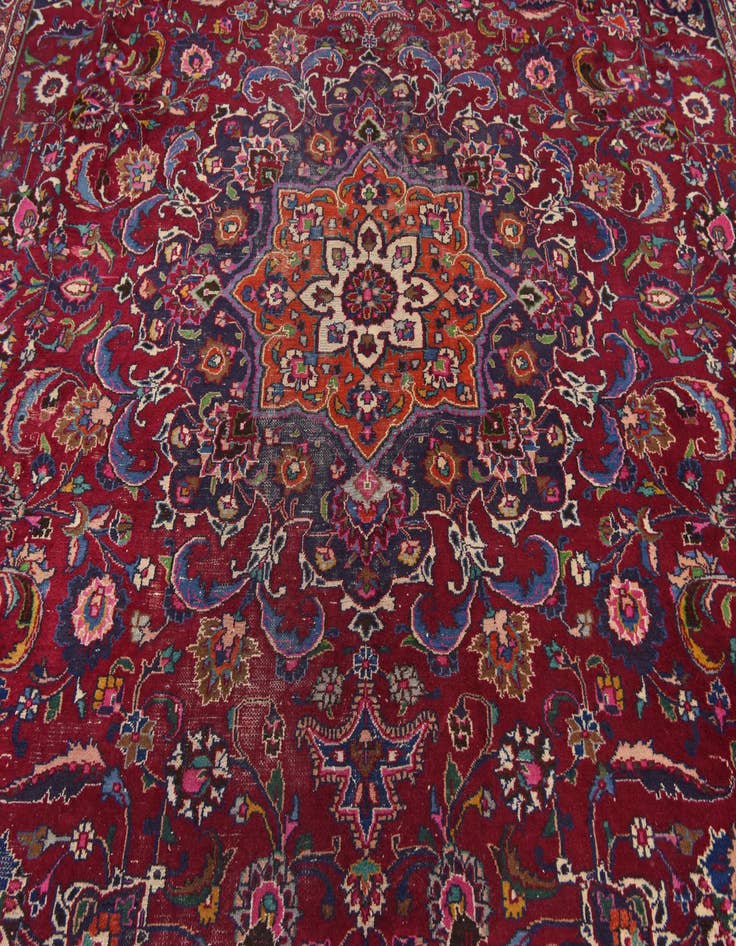 Detail image of 9' 10 x 12' 10 Hand Knotted Mashad Persian Wool Rug