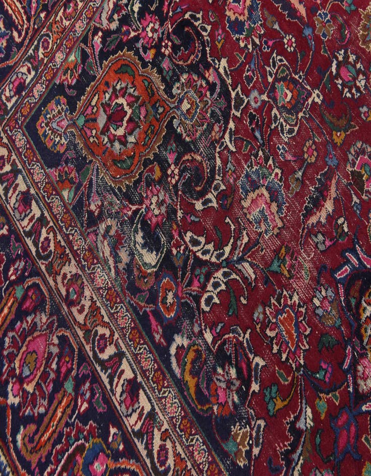 Detail image of 9' 10 x 12' 10 Hand Knotted Mashad Persian Wool Rug