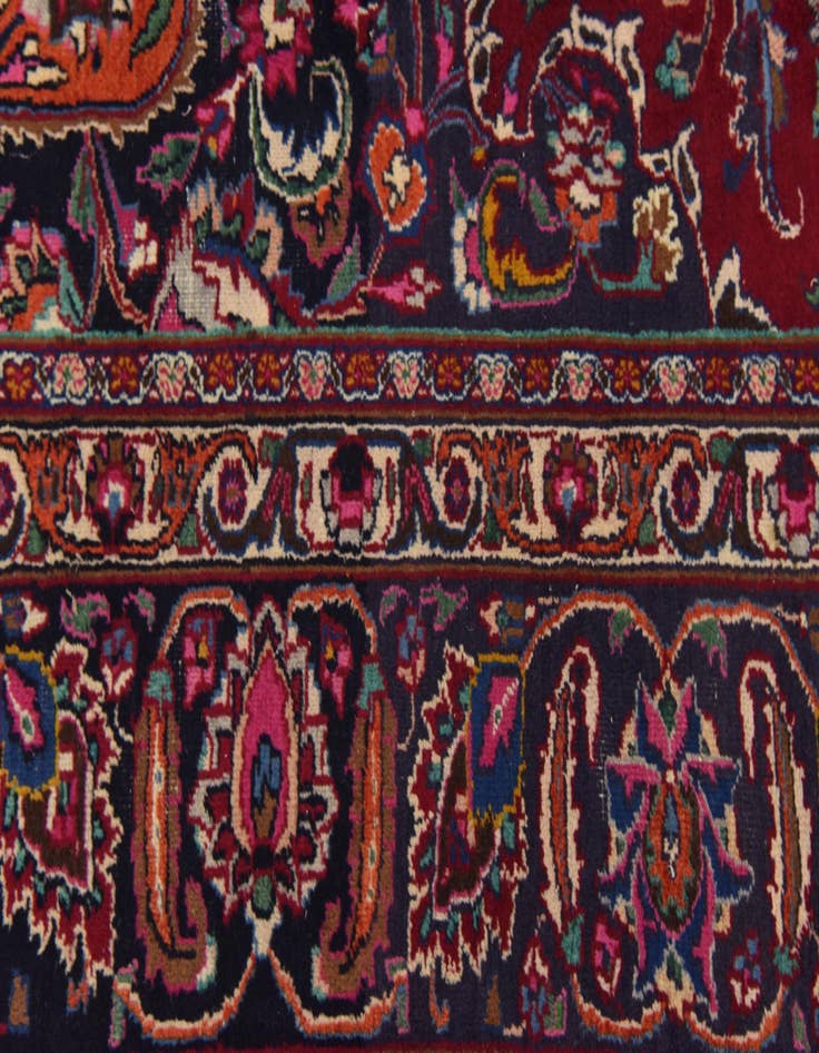 Detail image of 9' 10 x 12' 10 Hand Knotted Mashad Persian Wool Rug