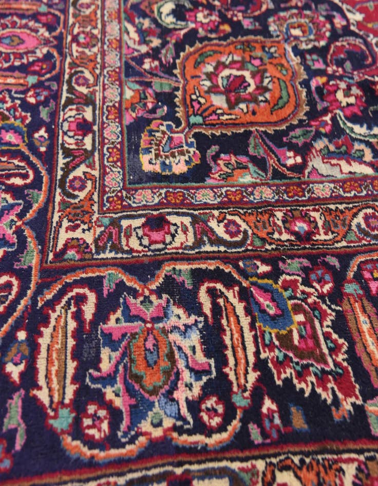 Detail image of 9' 10 x 12' 10 Hand Knotted Mashad Persian Wool Rug