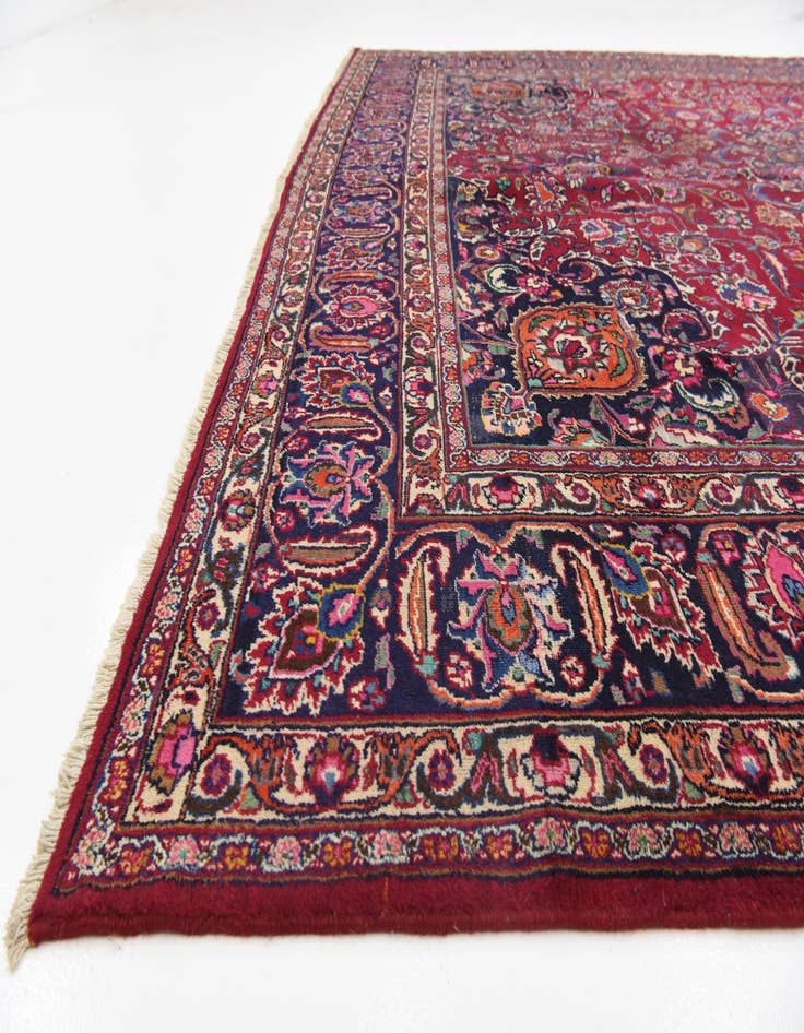 Detail image of 9' 10 x 12' 10 Hand Knotted Mashad Persian Wool Rug