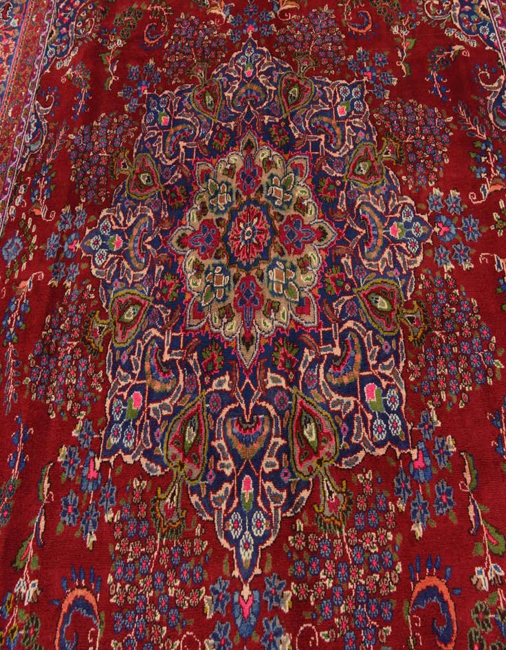 Detail image of 9' 7 x 13' 3  Hand Knotted Mashad Persian Wool Rug
