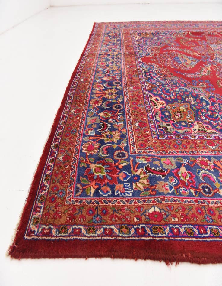 Detail image of 9' 7 x 13' 3  Hand Knotted Mashad Persian Wool Rug