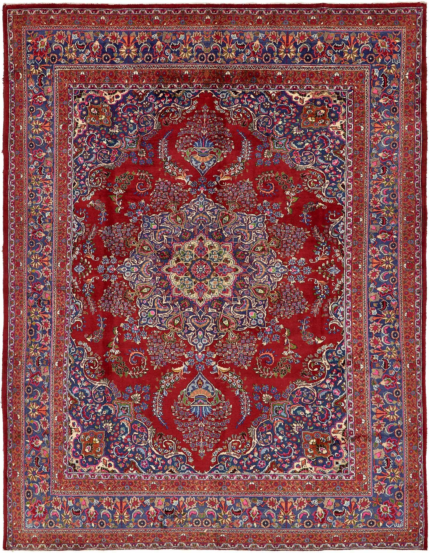 Primary image 9' 7 x 13' 3  Hand Knotted Mashad Persian Wool Rug