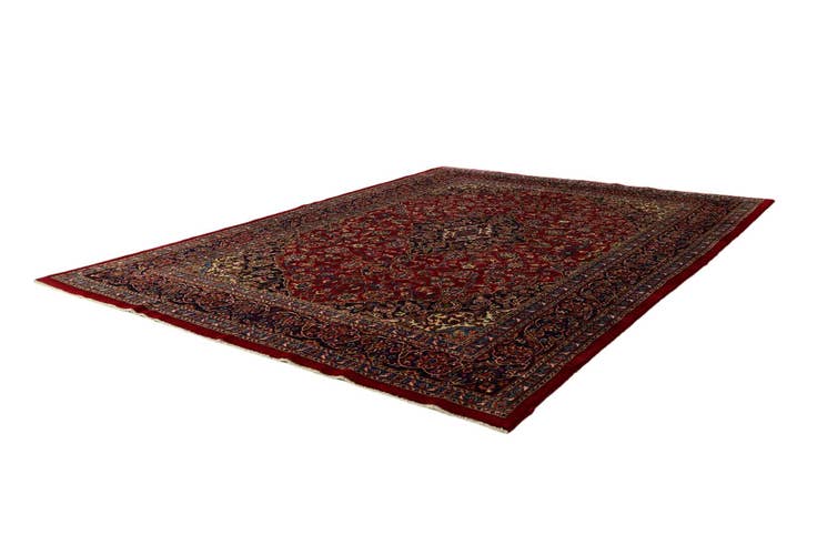 Detail image of 9' 7 x 13' 2 Hand Knotted Mashad Persian Wool Rug