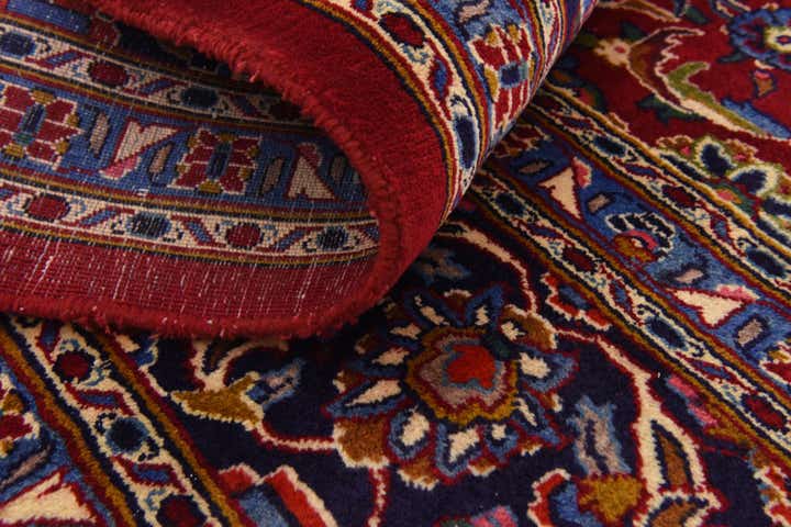 9' 7 x 13' 2 Hand Knotted Mashad Persian Wool Rug