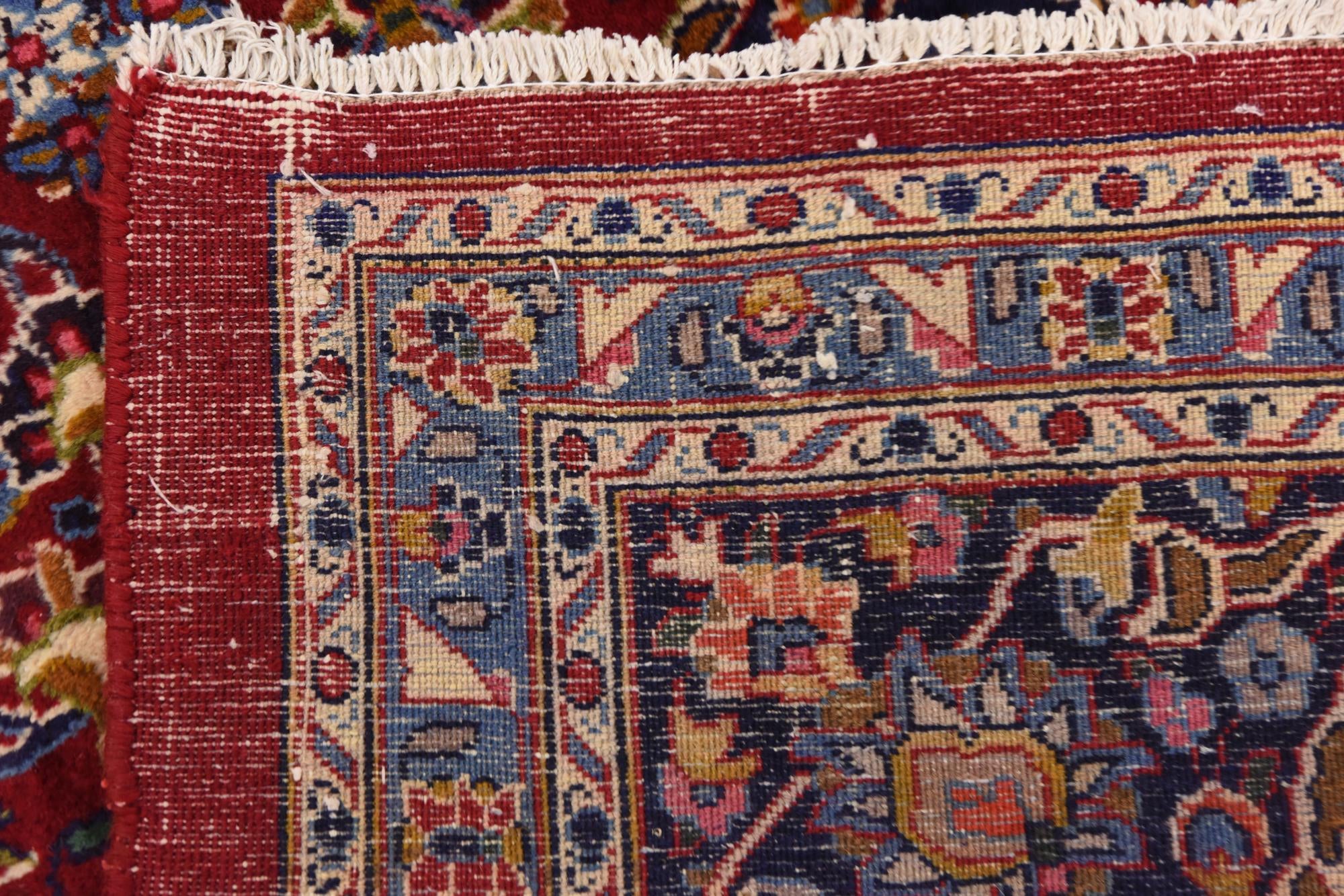 9' 7 x 13' 2 Hand Knotted Mashad Persian Wool Rug
