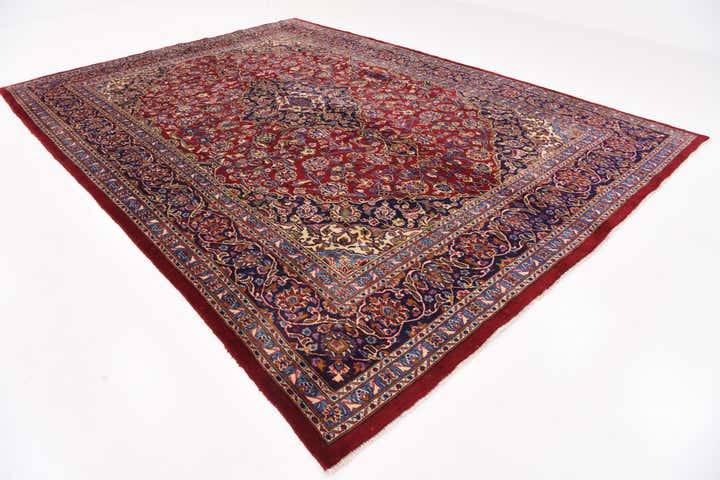 9' 7 x 13' 2 Hand Knotted Mashad Persian Wool Rug