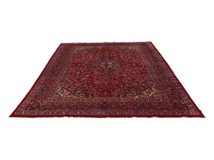Detail image of 9' 7 x 13' 2 Hand Knotted Mashad Persian Wool Rug