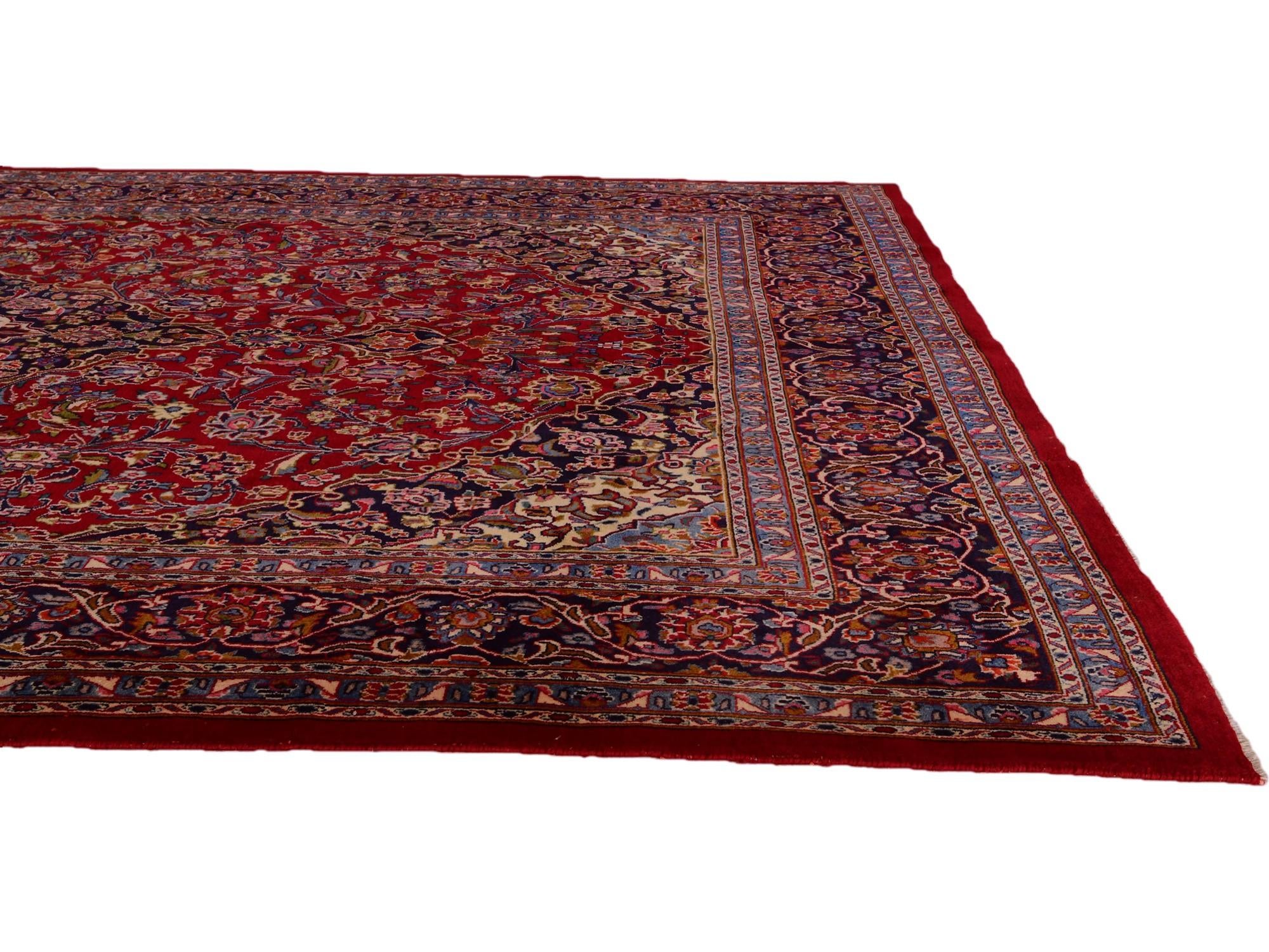 9' 7 x 13' 2 Hand Knotted Mashad Persian Wool Rug