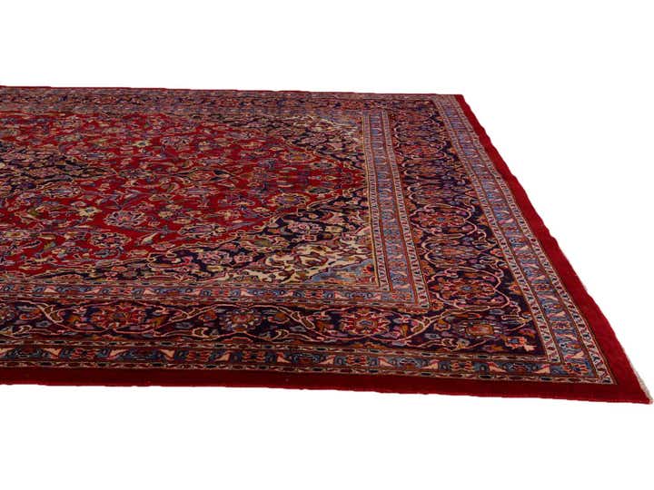 9' 7 x 13' 2 Hand Knotted Mashad Persian Wool Rug