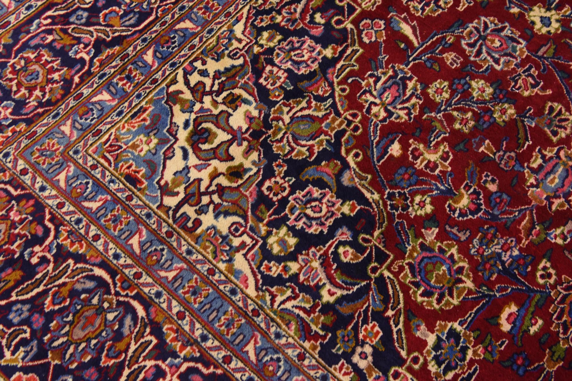 9' 7 x 13' 2 Hand Knotted Mashad Persian Wool Rug