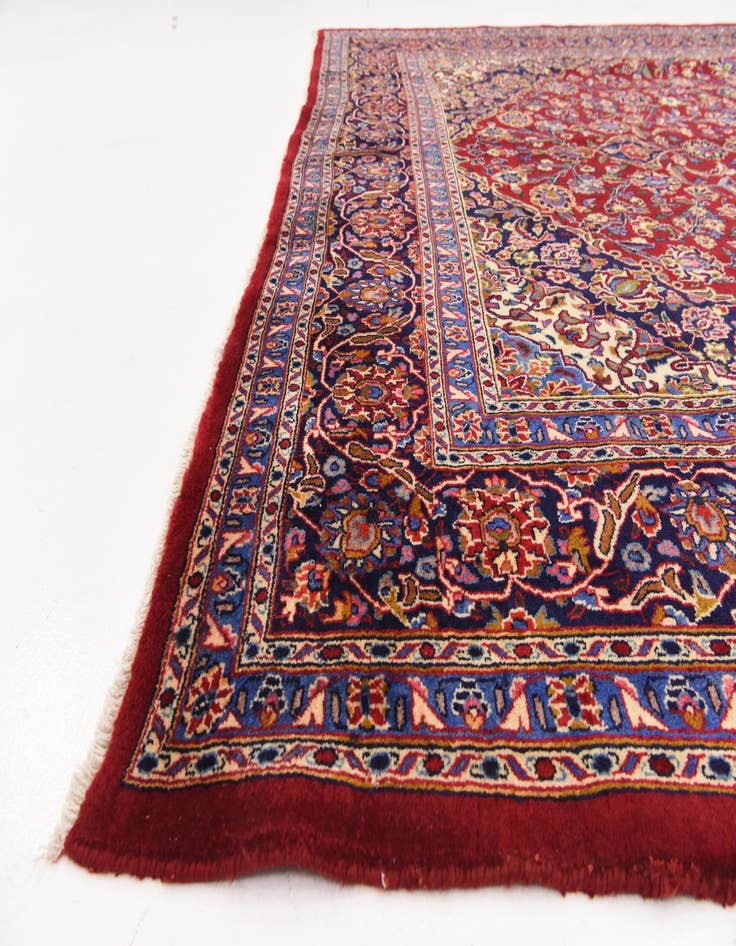 Detail image of 9' 7 x 13' 2 Hand Knotted Mashad Persian Wool Rug