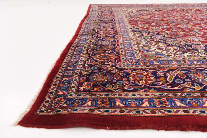9' 7 x 13' 2 Hand Knotted Mashad Persian Wool Rug