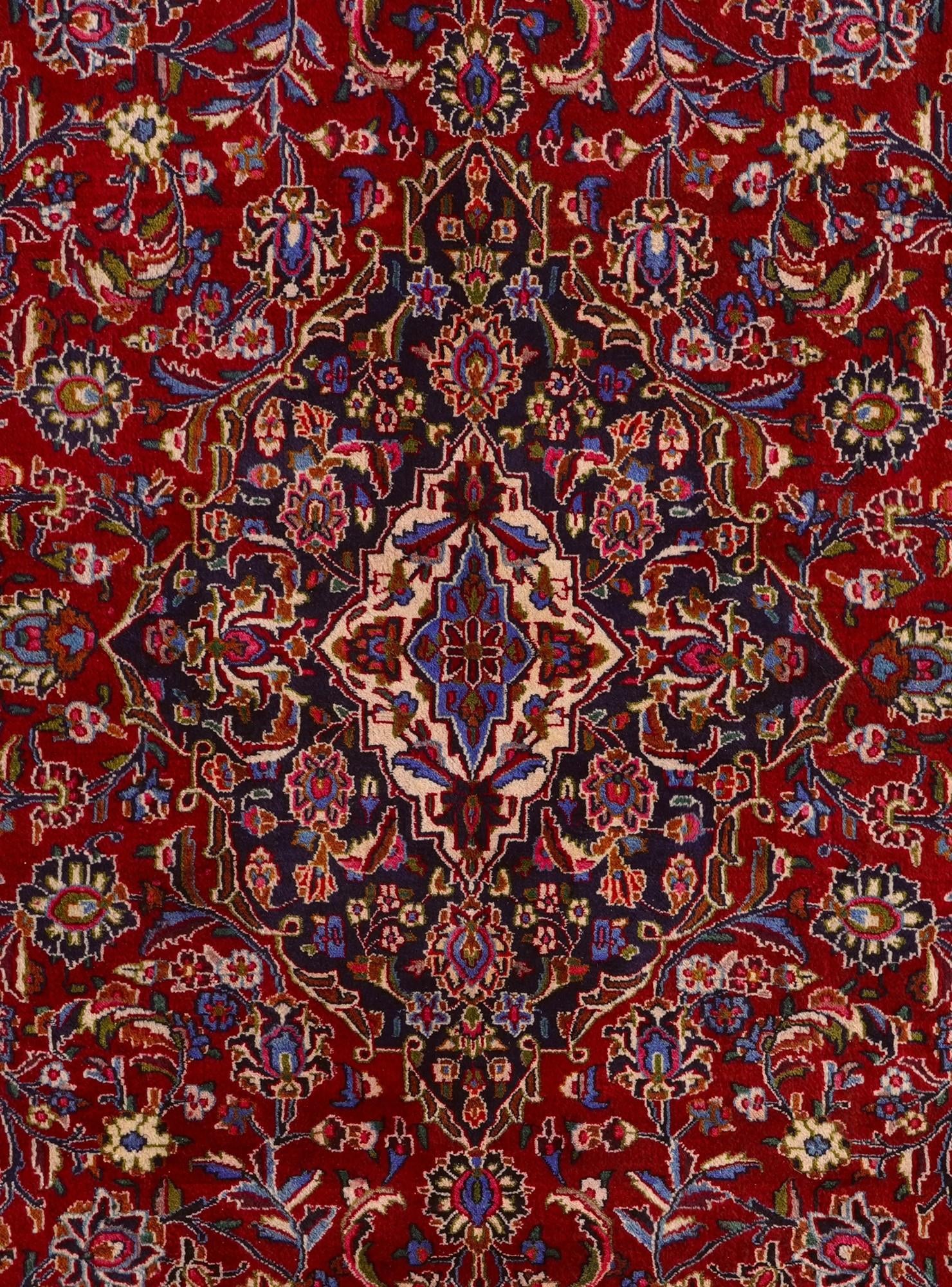 9' 7 x 13' 2 Hand Knotted Mashad Persian Wool Rug