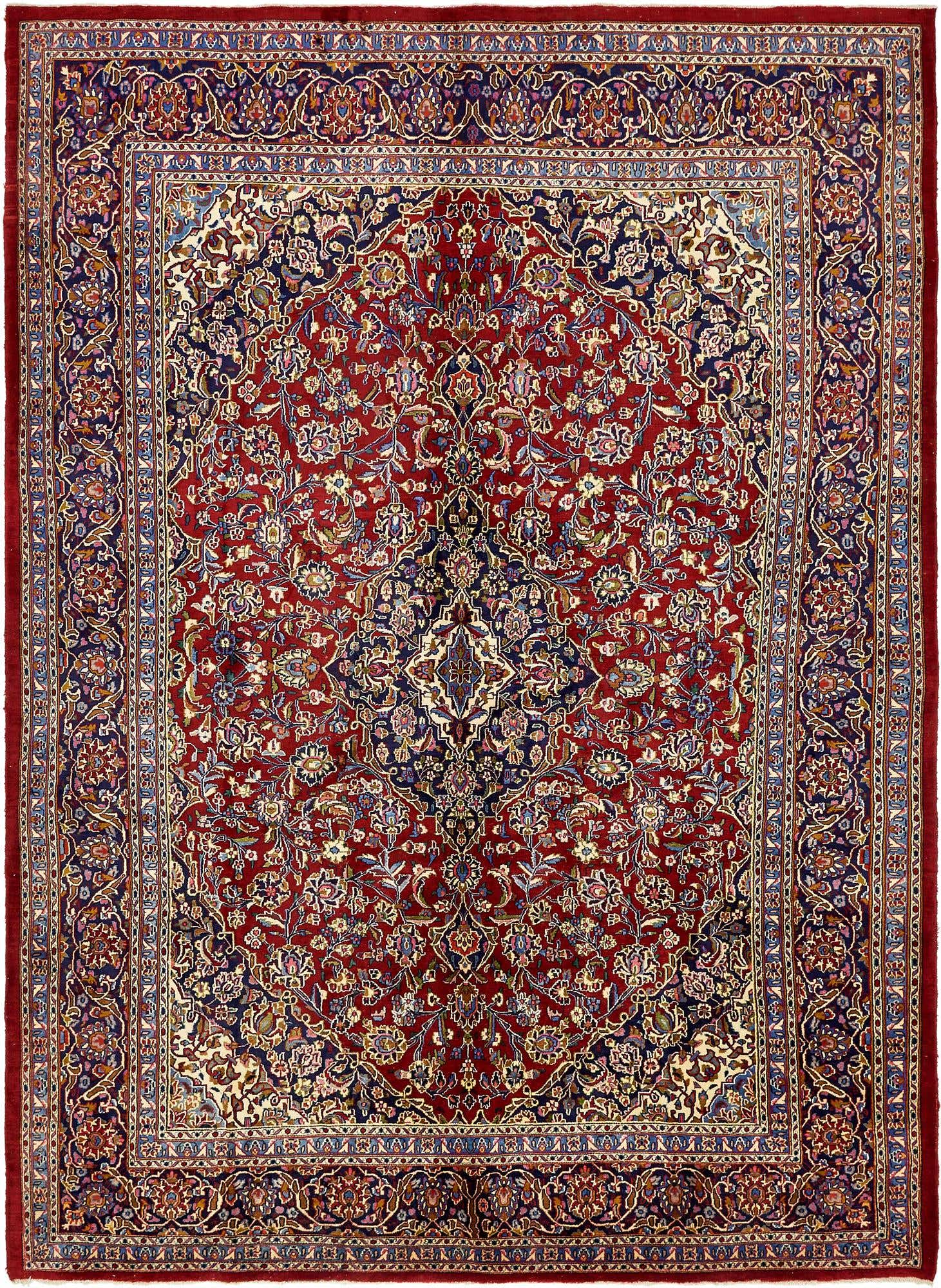 9' 7 x 13' 2 Hand Knotted Mashad Persian Wool Rug