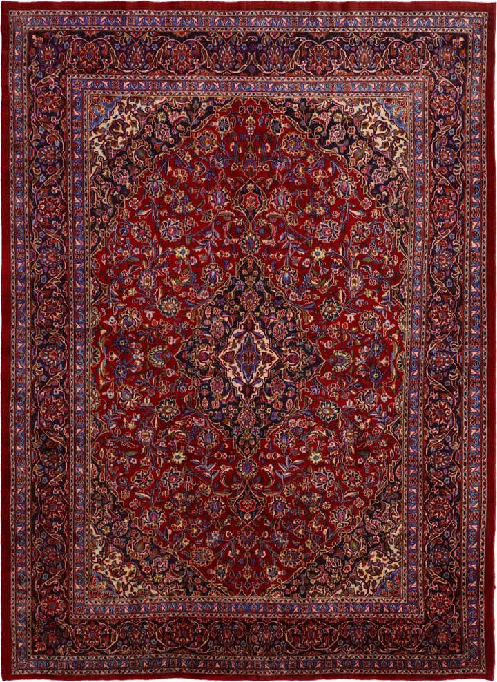 9' 7 x 13' 2 Hand Knotted Mashad Persian Wool Rug