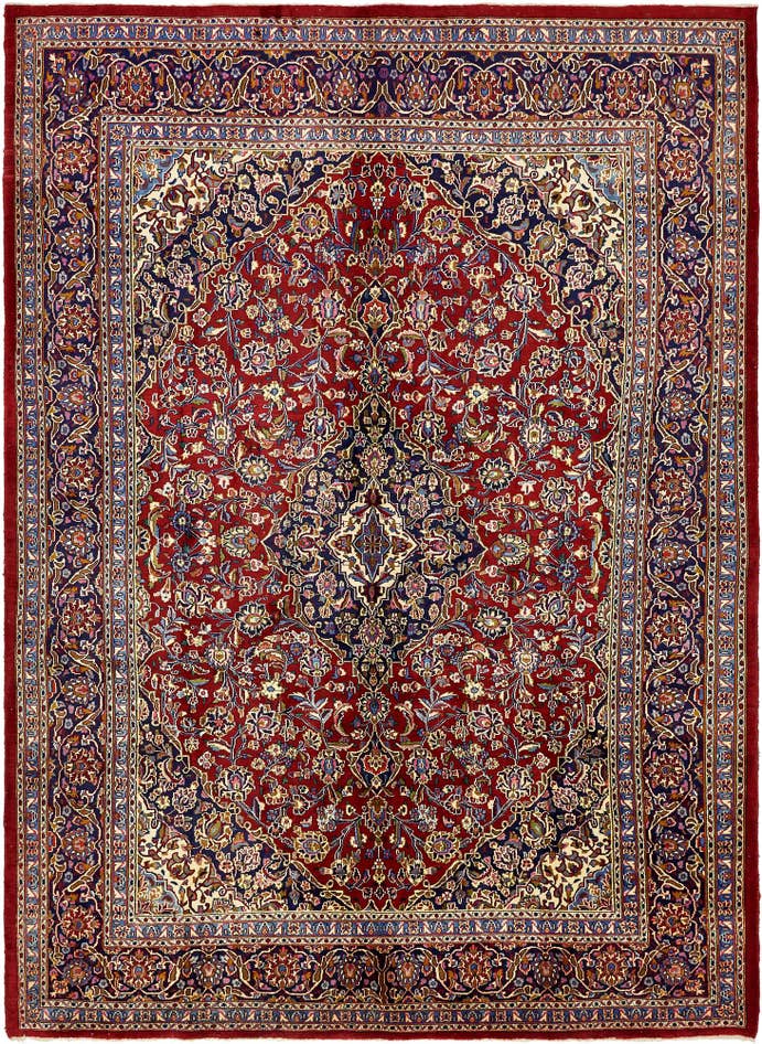 Detail image of 9' 7 x 13' 2 Hand Knotted Mashad Persian Wool Rug