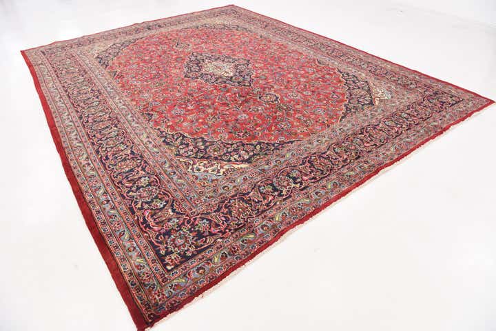 9' 9 x 12' 9 Hand Knotted Mashad Persian Wool Rug