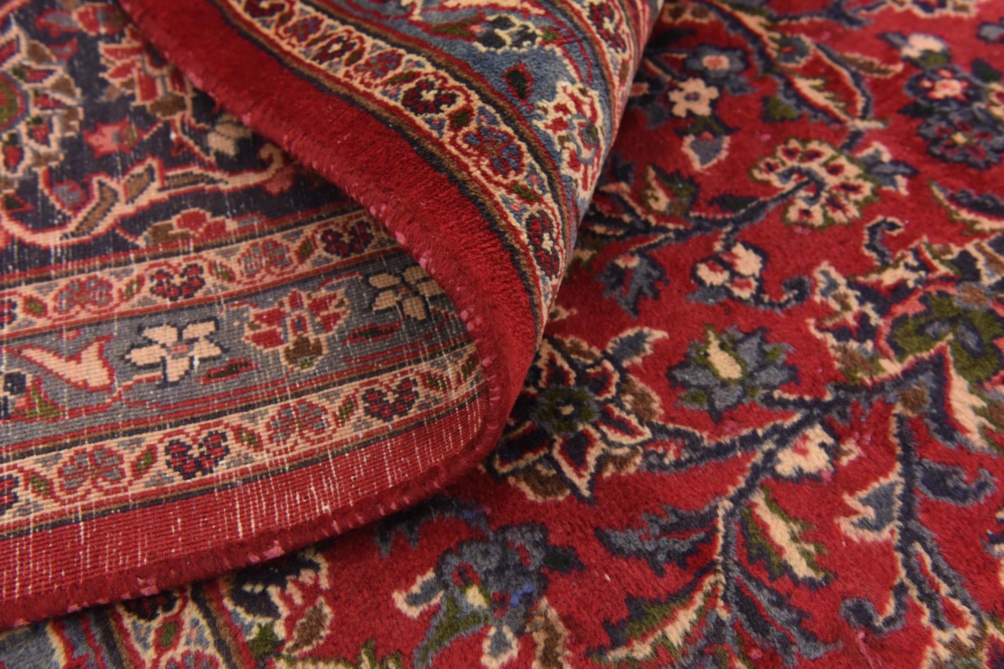 9' 9 x 12' 6 Hand Knotted Mashad Persian Wool Rug