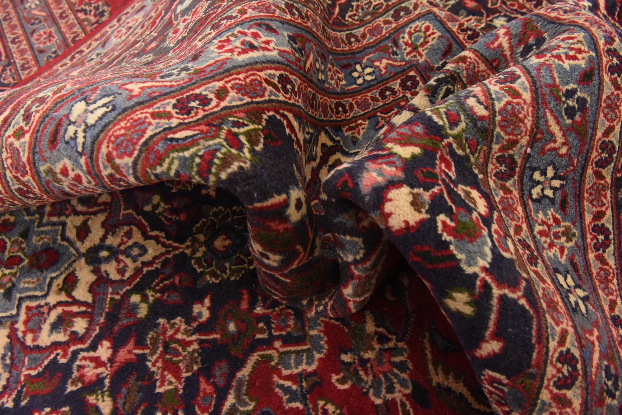 9' 9 x 12' 6 Hand Knotted Mashad Persian Wool Rug