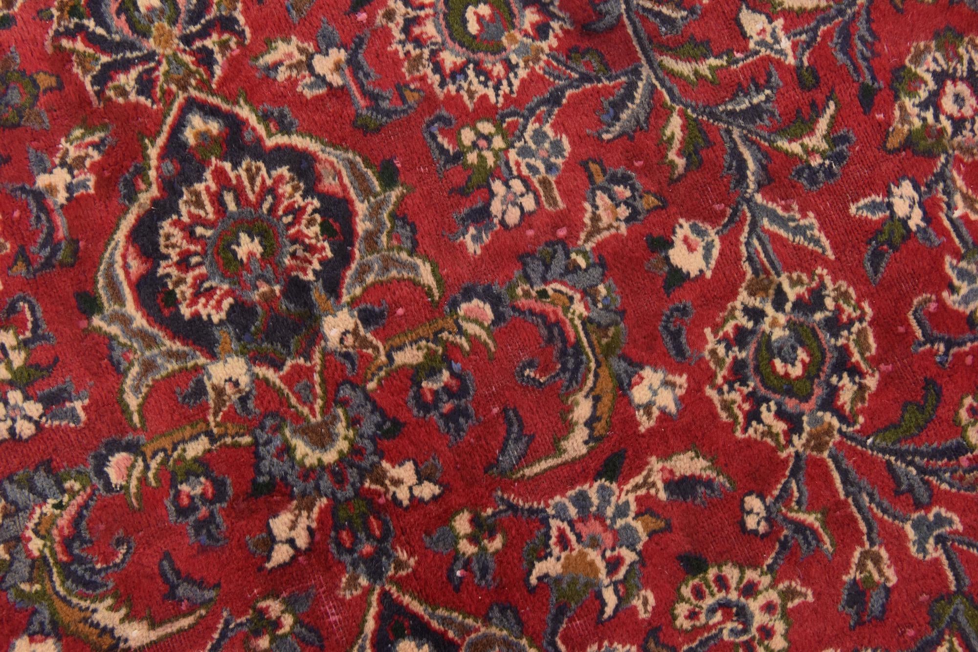 9' 9 x 12' 6 Hand Knotted Mashad Persian Wool Rug