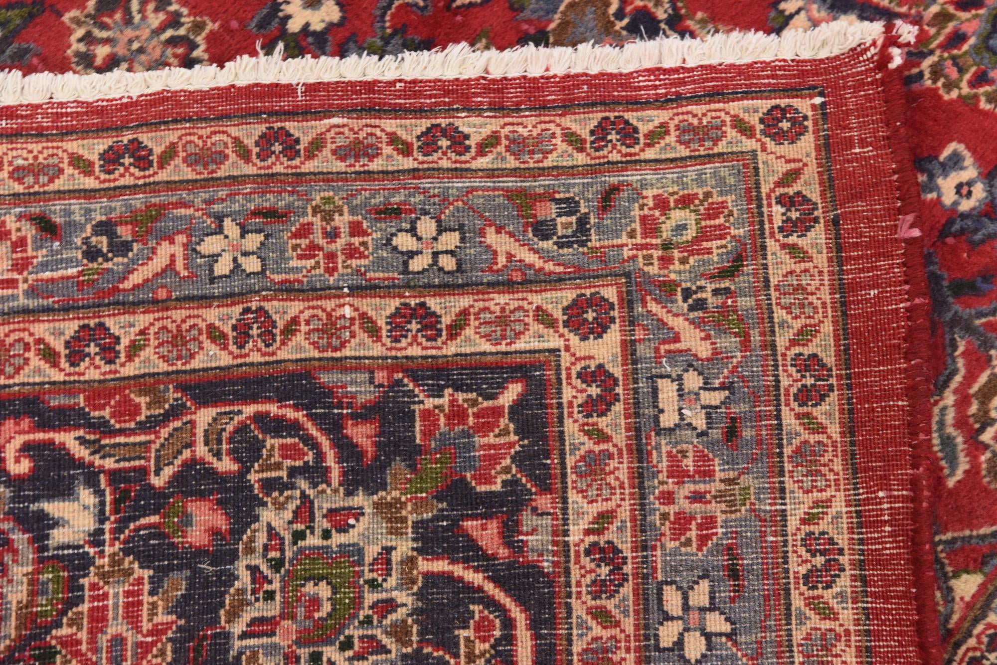 9' 9 x 12' 6 Hand Knotted Mashad Persian Wool Rug