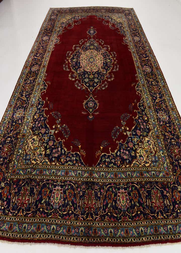 9' 10 x 13' 3 Hand Knotted Mashad Persian Wool Rug
