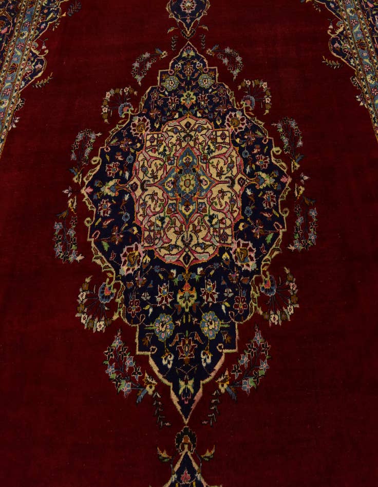 Detail image of 9' 10 x 13' 3 Hand Knotted Mashad Persian Wool Rug