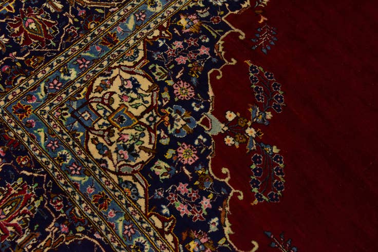 Detail image of 9' 10 x 13' 3 Hand Knotted Mashad Persian Wool Rug