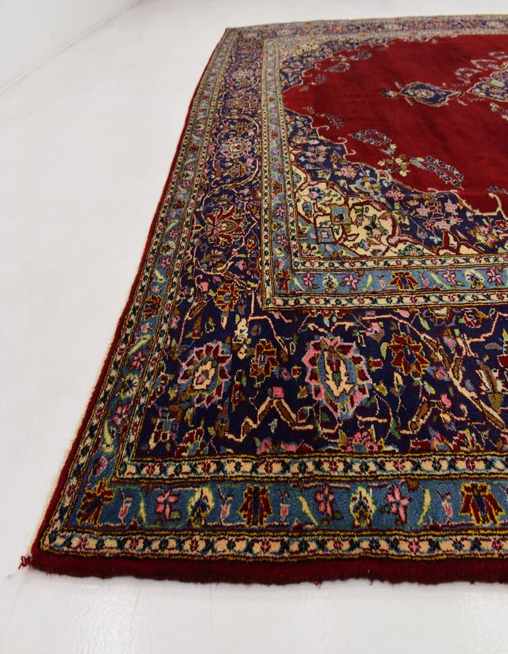 Detail image of 9' 10 x 13' 3 Hand Knotted Mashad Persian Wool Rug