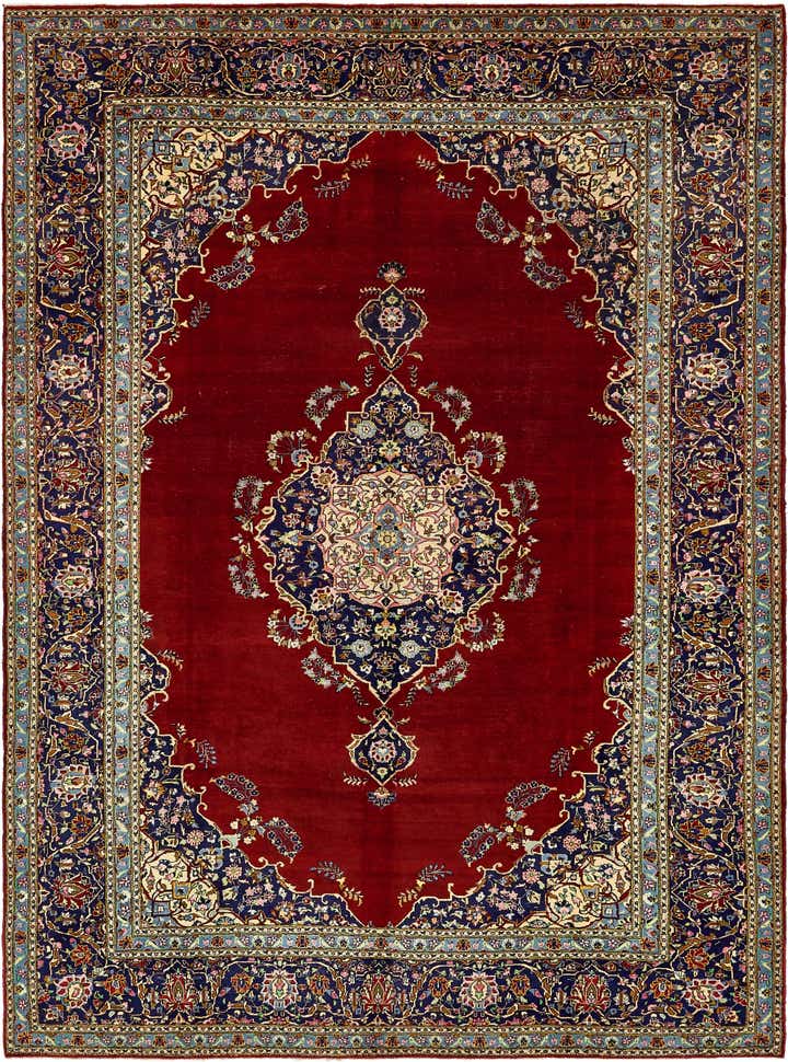 9' 10 x 13' 3 Hand Knotted Mashad Persian Wool Rug