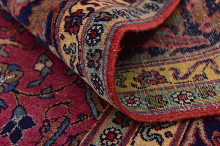 7' 7 x 11' 6 Hand Knotted Mashad Persian Wool Rug