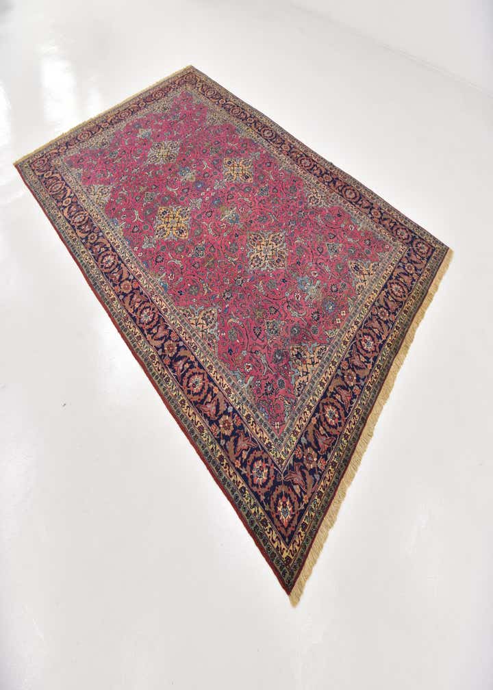 7' 7 x 11' 6 Hand Knotted Mashad Persian Wool Rug