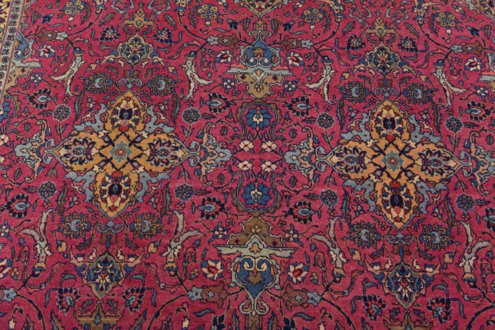 7' 7 x 11' 6 Hand Knotted Mashad Persian Wool Rug