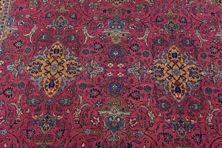 Detail image of 7' 7 x 11' 6 Hand Knotted Mashad Persian Wool Rug