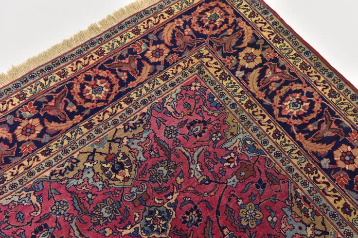 Detail image of 7' 7 x 11' 6 Hand Knotted Mashad Persian Wool Rug