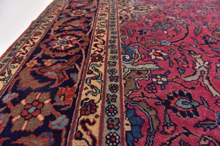 7' 7 x 11' 6 Hand Knotted Mashad Persian Wool Rug